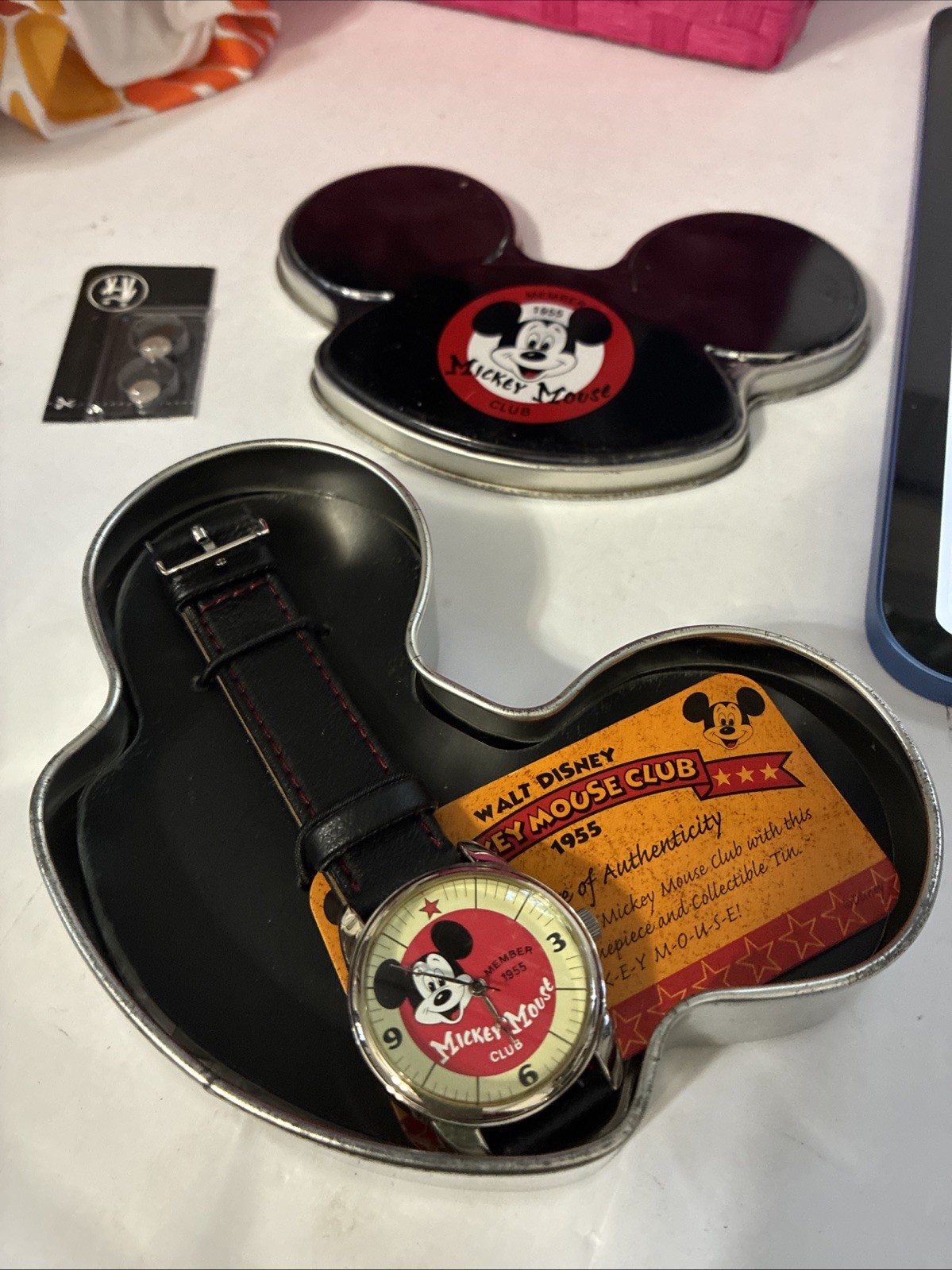 Rare Vtg 2005 Disney Mickey Mouse Club 1955 Member Anniversary Watch w/ Box Tin
