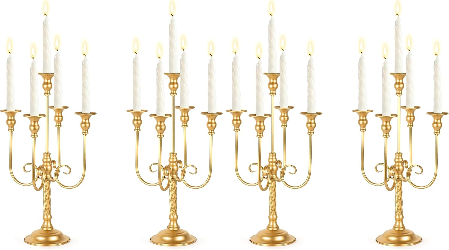 19.7In Gold Candelabra Centerpieces for Tables, 2Pcs Metal Tall Candle Holder fo 19.7In Gold Candelabra Centerpieces for Tables, 2Pcs Metal Tall Candle Holder fo