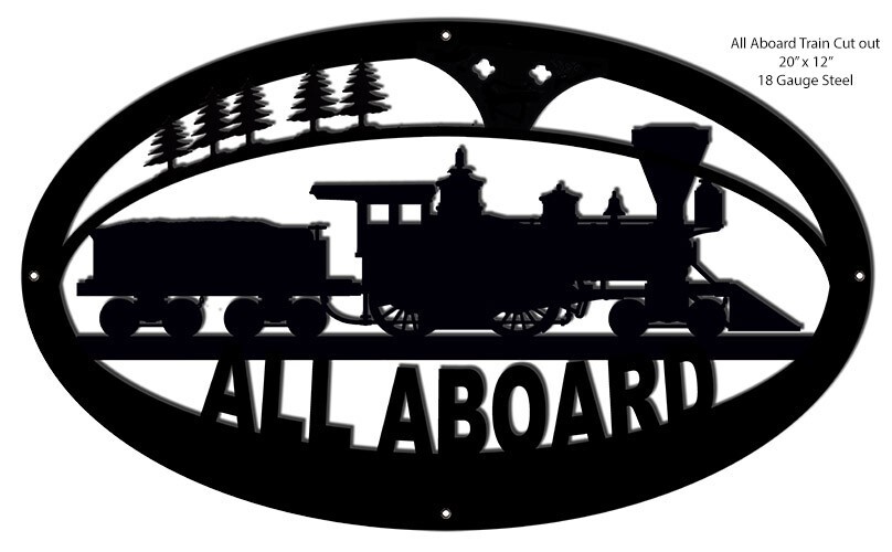ALL ABOARD SILHOUETTE LASER CUT OUT TRAIN 20\ ALL ABOARD SILHOUETTE LASER CUT OUT TRAIN 20\