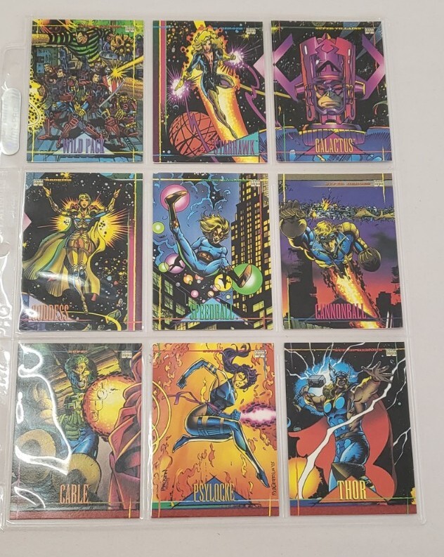 Vintage 1993 Marvel Super Heroes by Skybox mixed lot of 9 collectors cards
