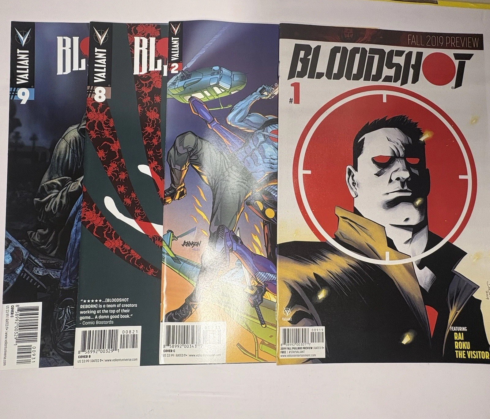 Valiant Comic Bloodshot Set Of 4 (1, 2, 8 & 9) MINT Valiant Comic Bloodshot Set Of 4 (1, 2, 8 & 9) MINT