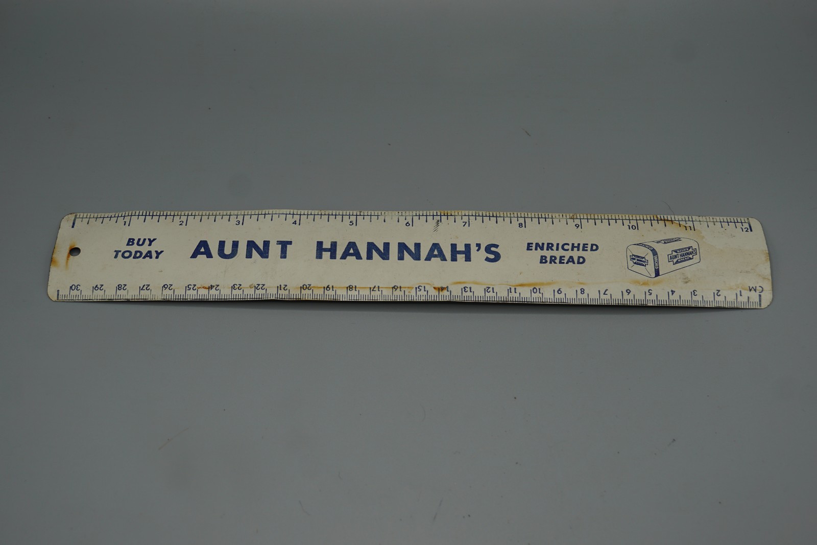 Vintage Aunt Hannah\'s Enriched Bread Advertising Ruler Bakery Promo Collectible