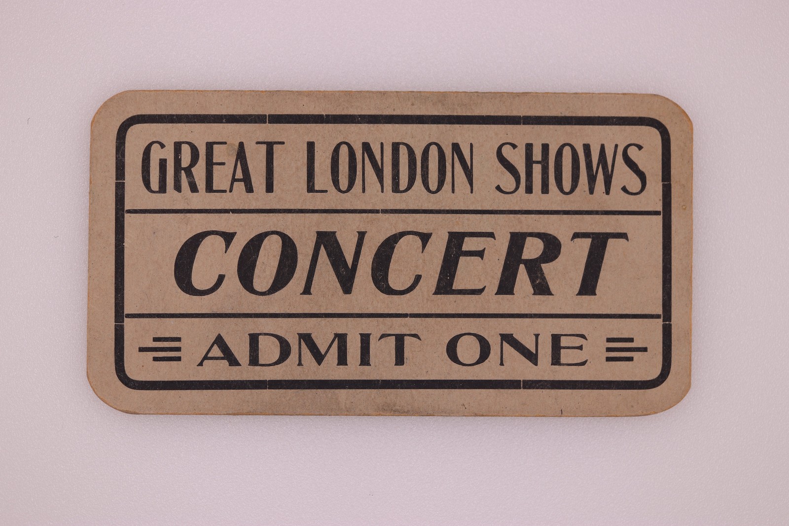 1903 Great London Shows Concert Admit One Ticket Vintage
