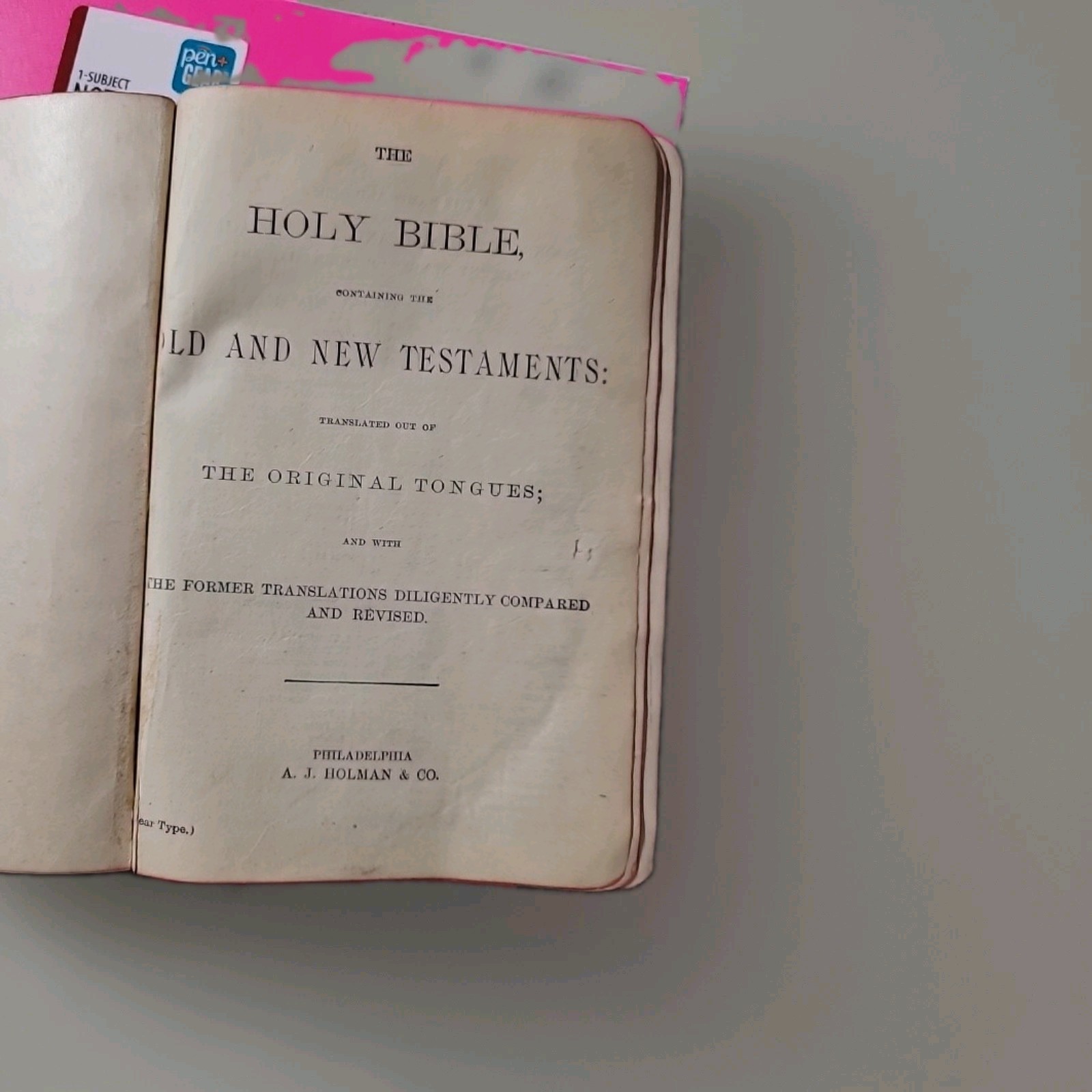 1868 Holy Bible Old l New Testaments Out of the Original Tongues Antique Leather 1868 Holy Bible Old l New Testaments Out of the Original Tongues Antique Leather
