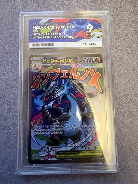 Pokemon Mega Charizard X ex 023 Black Star Promo ACE 9 Graded
