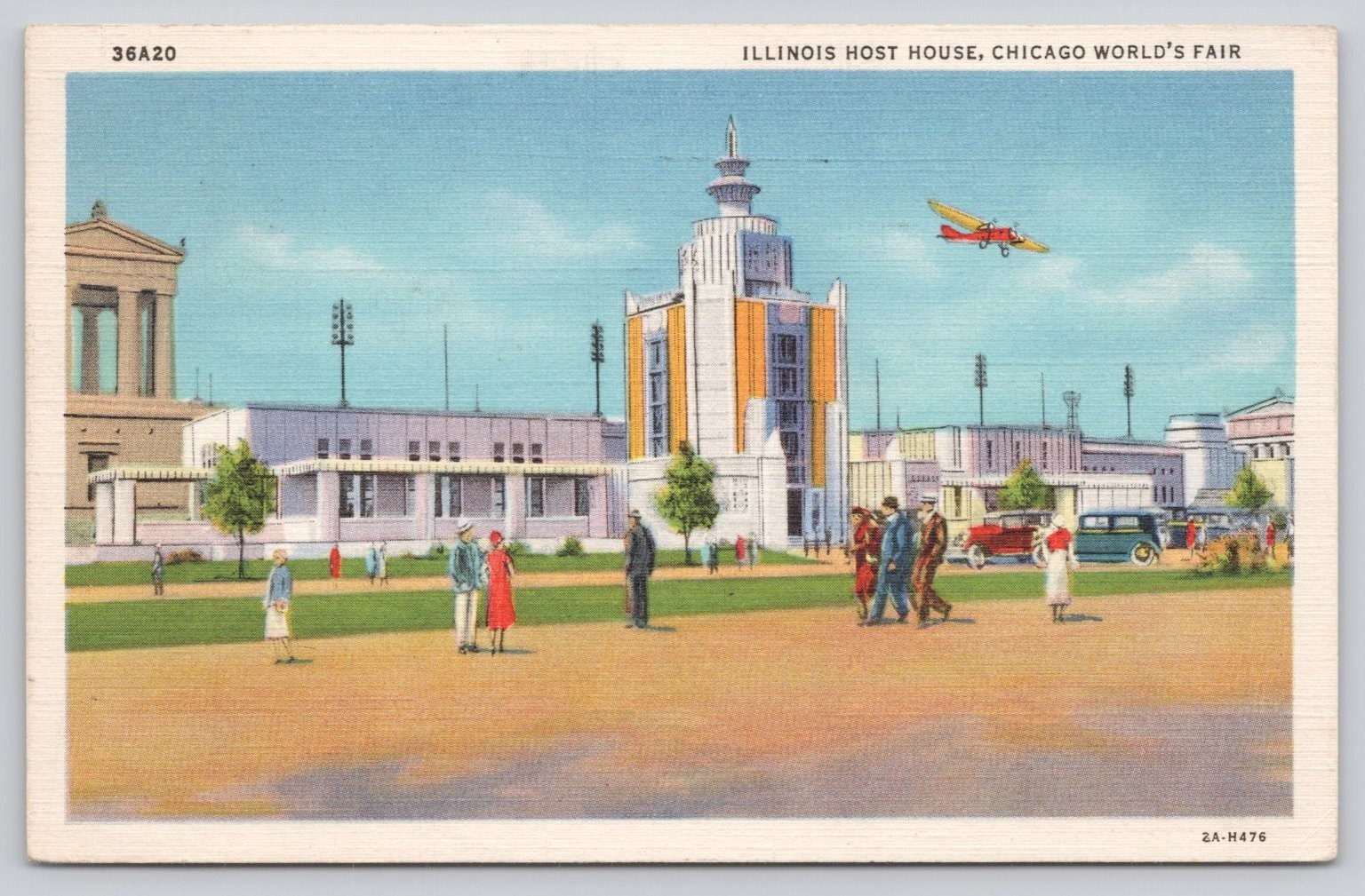 Illinois Host House Chicago World\'s Fair 1934 Curt Teich Linen Postcard