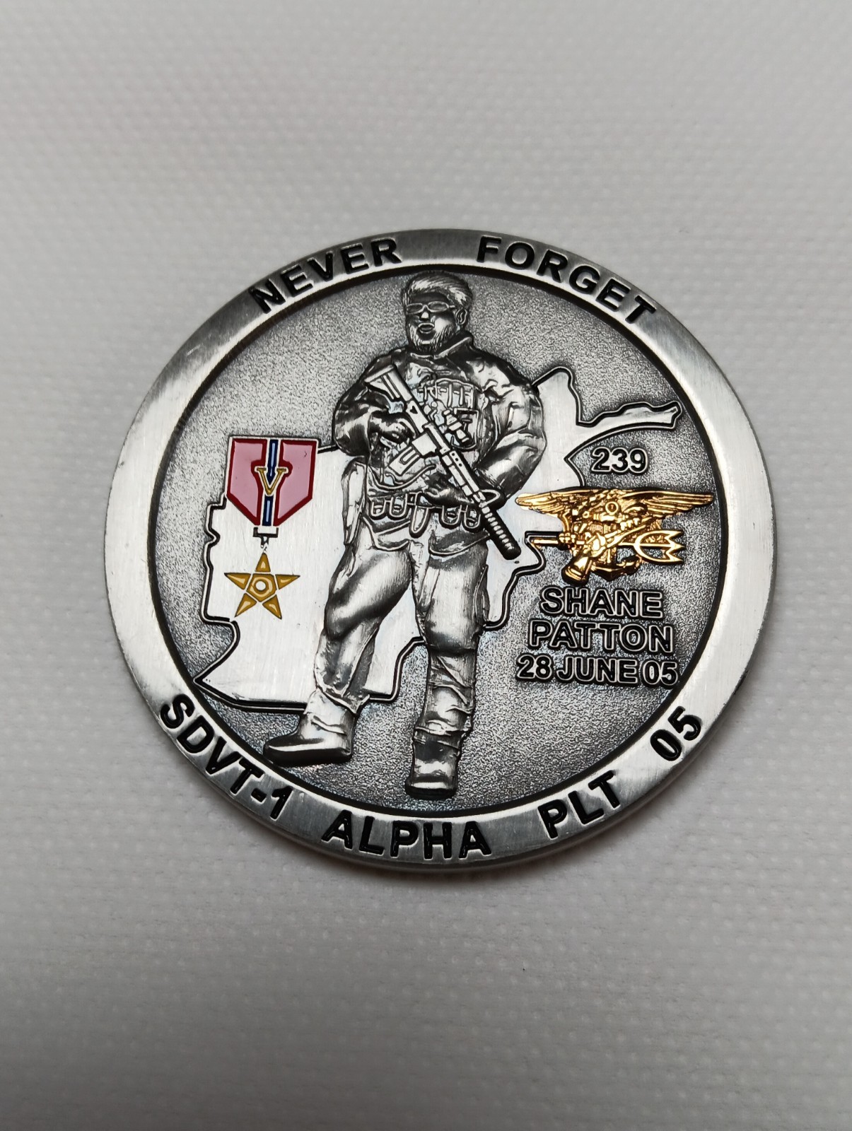 Navy Seals Team 1 Shane Patton #915 Operation Red Wings NSW Alpha Challenge Coin
