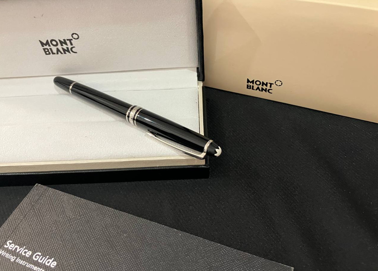 Montblanc Meisterstück Classique 163 Rollerball Pen Black Silver Trim New in Box