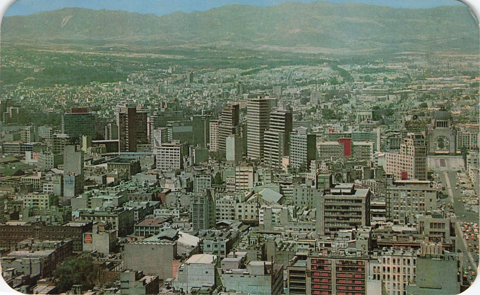 Postcard Mexico: Mexico City Panorama from Latino Americana Tower  