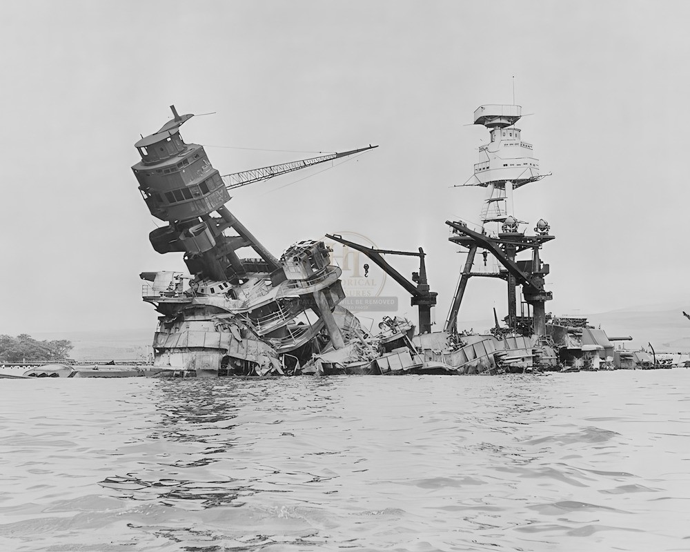 Pearl Harbor - USS Arizona Sinking 8x10 Glossy Photo Print WWII HT4136956