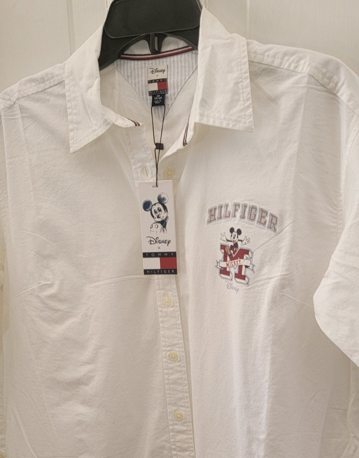 NWT New Disney x Tommyt Hilfiger Mickey Mouse Button Down Shirt Dress Cotton XL