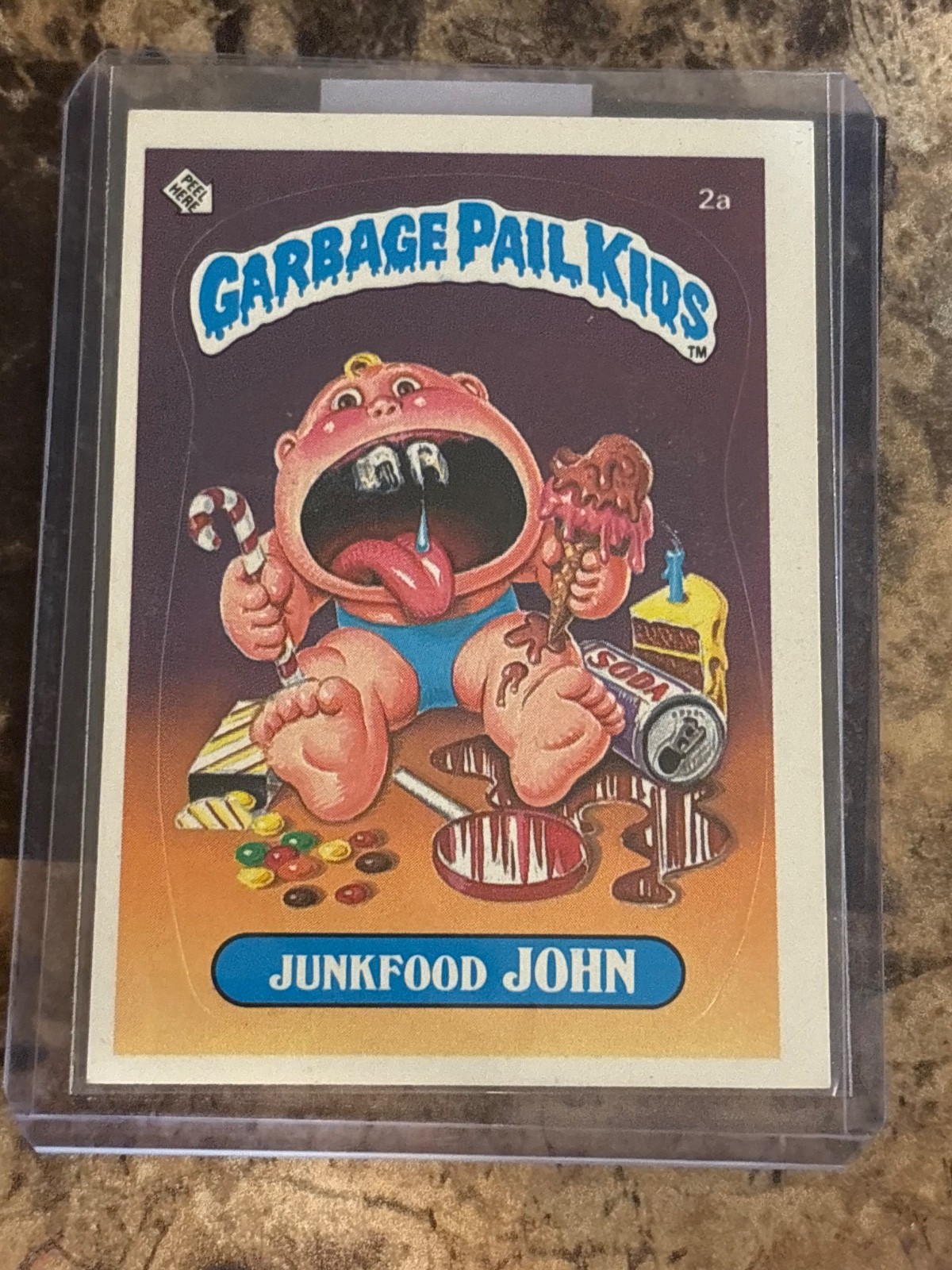 1985 Topps Garbage Pail Kids Card GPK First Series 1 OS1 2a Junkfood John