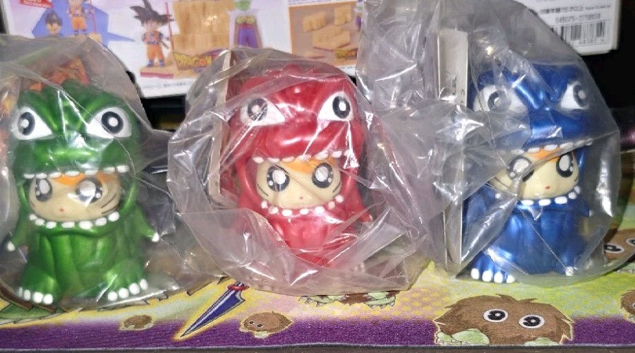 New And Still Sealed Official  Godziham-kun - Metallic Set of 3 (Green/Red/Blue)