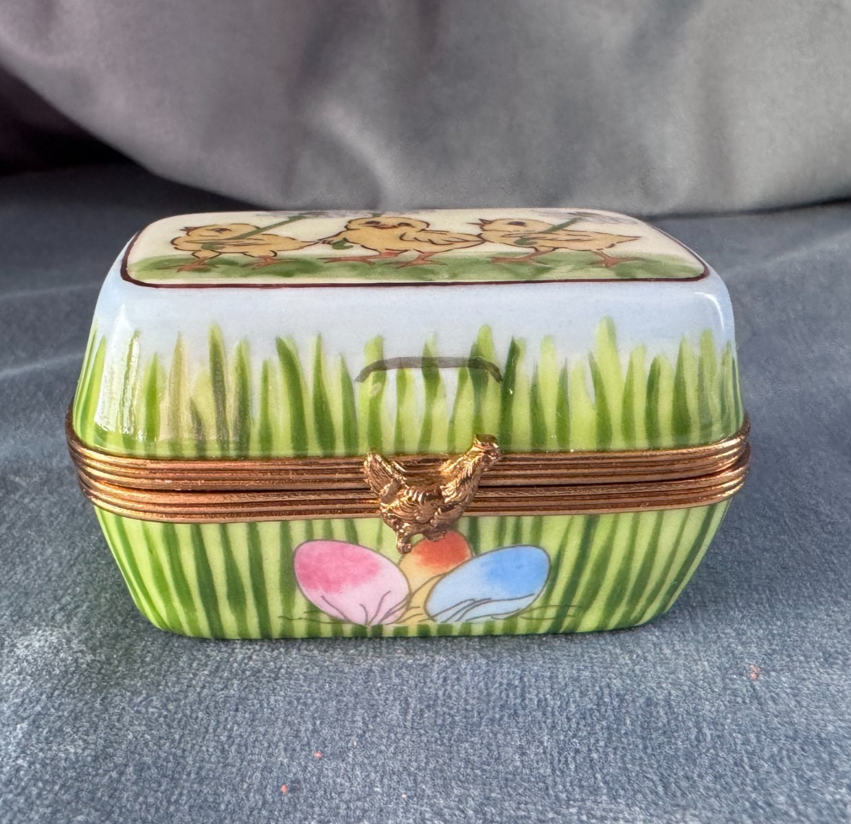 Limoges France Easter Trinket Box Peint Main Elda Creations