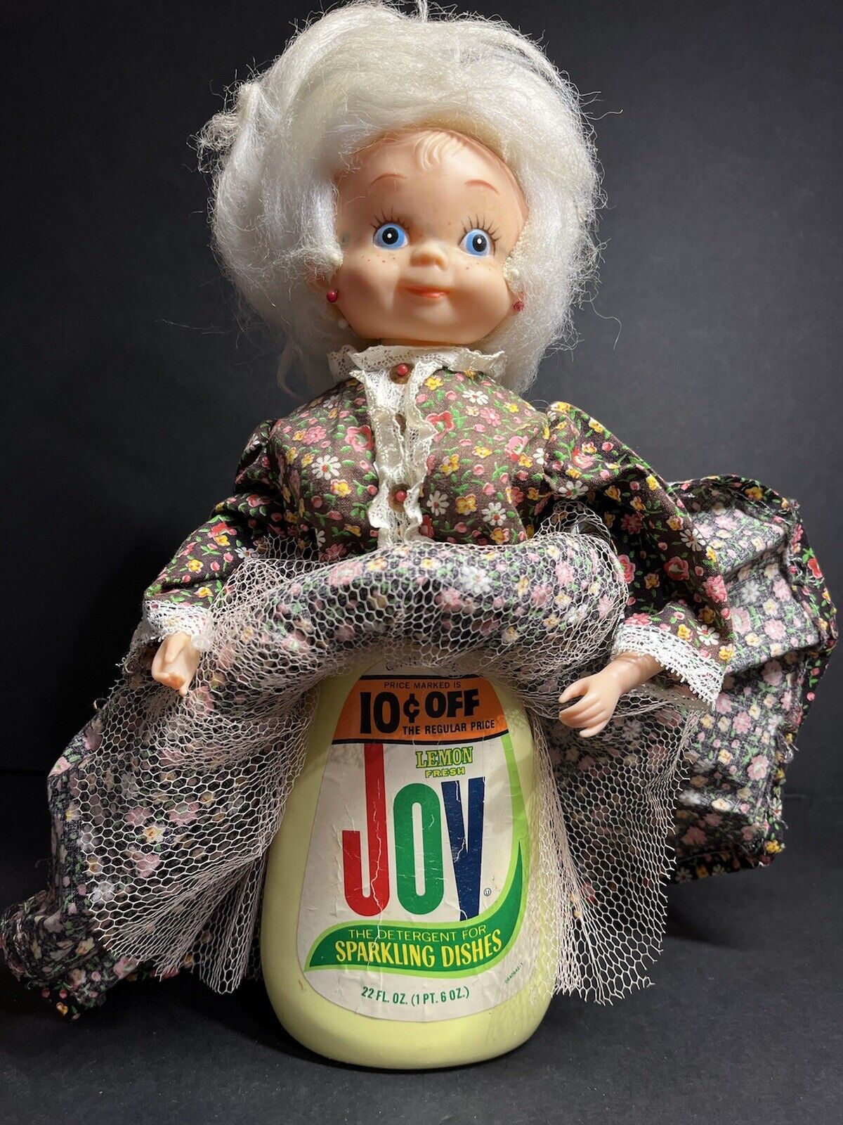 1980s Vintage Mrs. Claus Soap Bottle Doll Handcrafted Christmas Figures Joy Dish