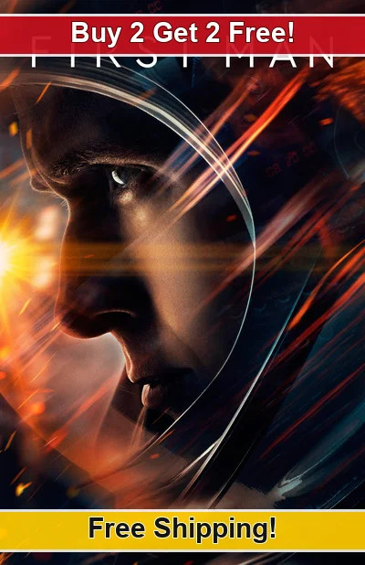 First Man 2018-01 11x17 Movie TV Show Poster Buy 2 Get 2 Free 