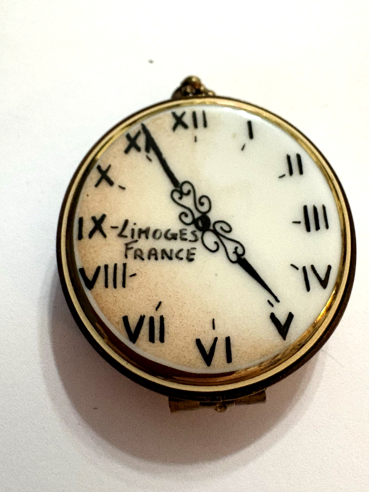 Limoges France La Gloriette Pocket Watch Trinket Box