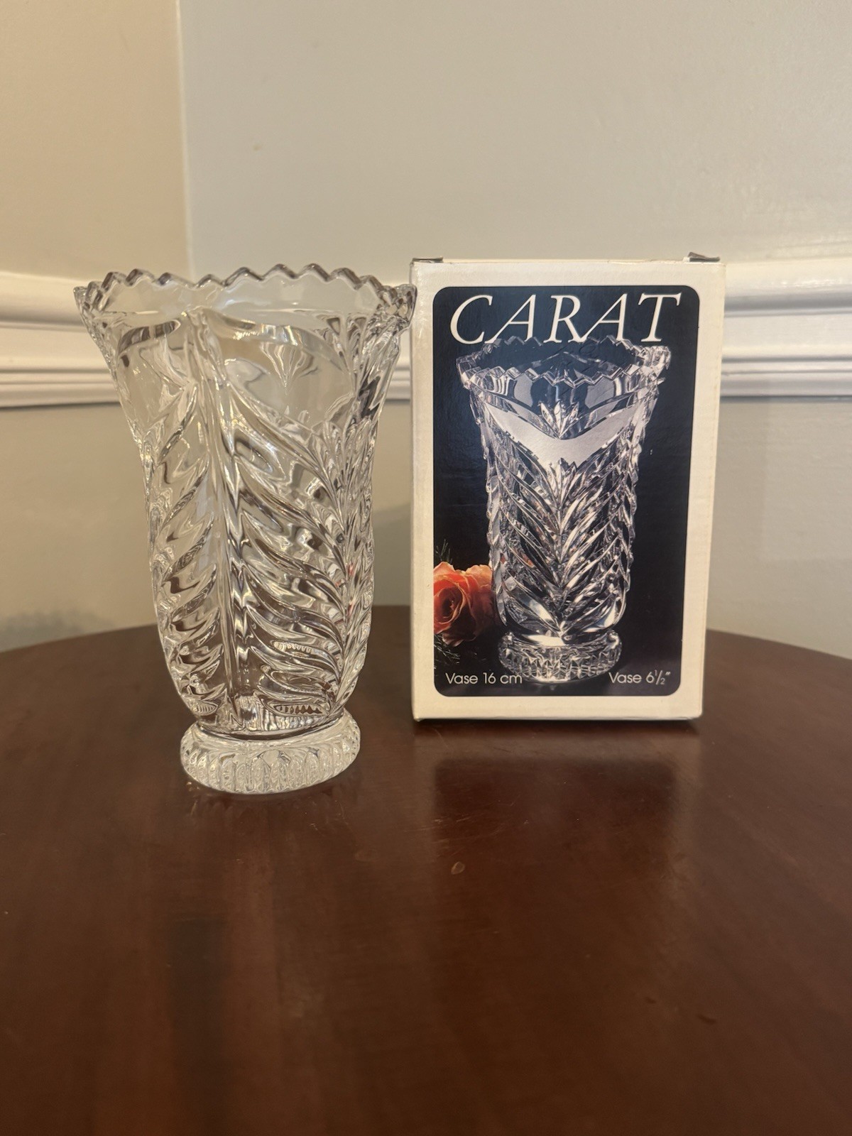 Vintage ANNA HUTTE Bleikristall Real Lead Crystal 24% PbO Vase 6.5 Vintage ANNA HUTTE Bleikristall Real Lead Crystal 24% PbO Vase 6.5