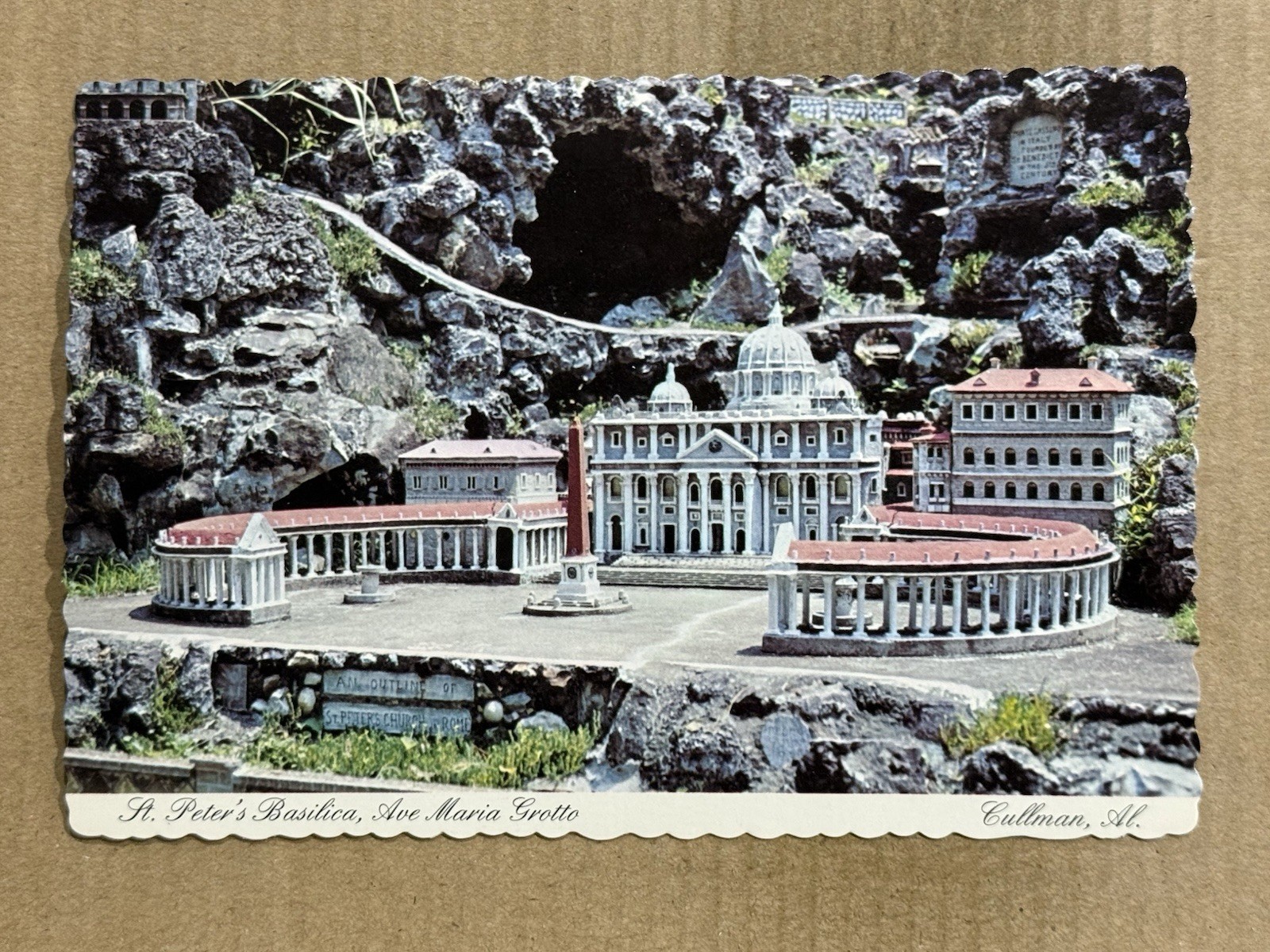 Postcard Cullen AL Alabama St Peter\'s Basilica Ave Maria Grotto Miniature Church