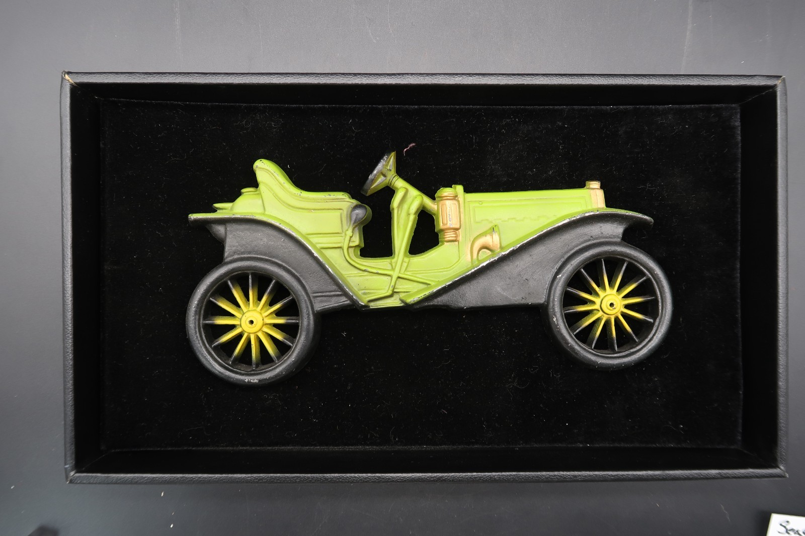 Vtg Midwest Cast Aluminum Wall Art 1909 Hupmobile Wall Plaque Spring Green