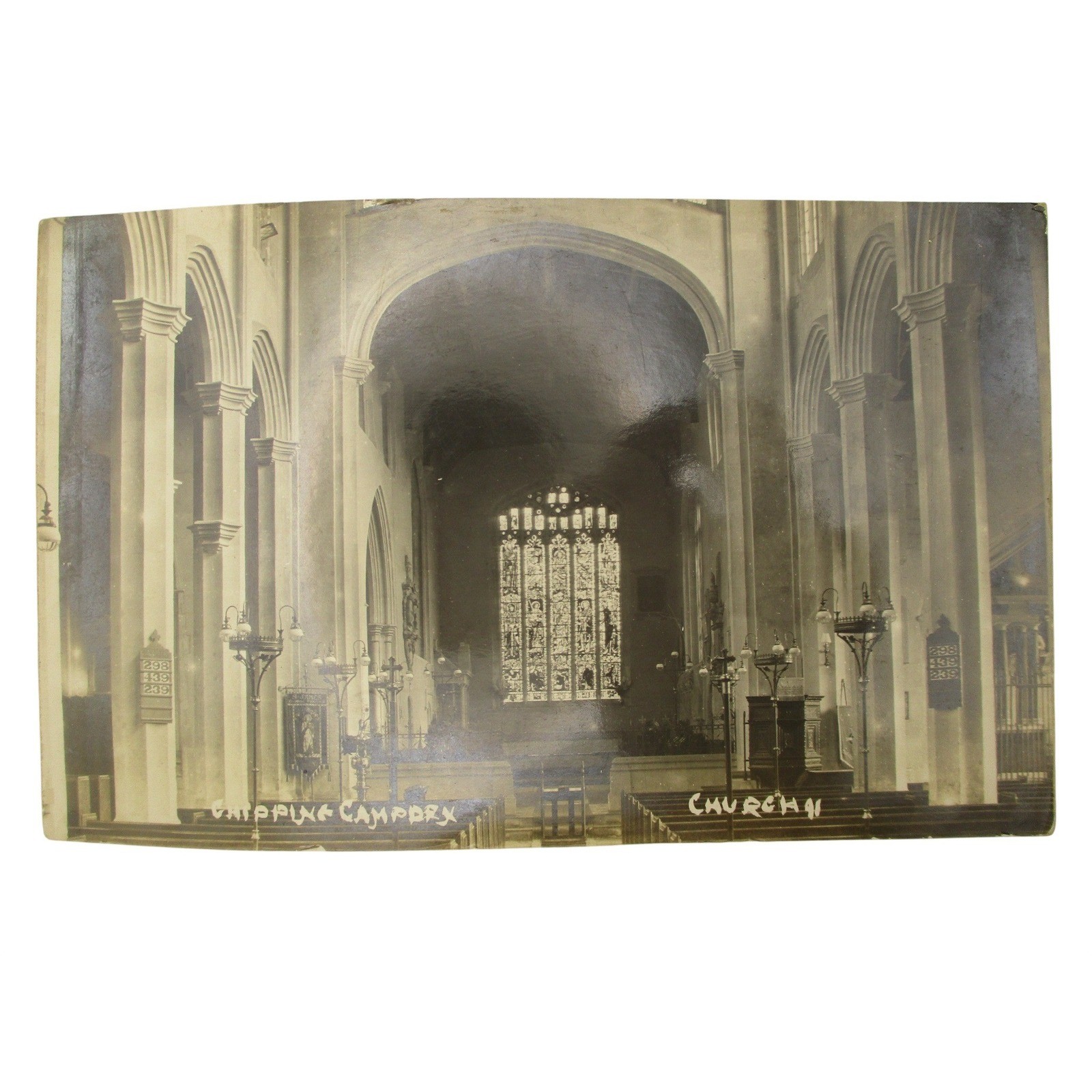 Vintage RPPC Chipping Campden Church Interior Gloucestershire Postcard Sepia Vintage RPPC Chipping Campden Church Interior Gloucestershire Postcard Sepia