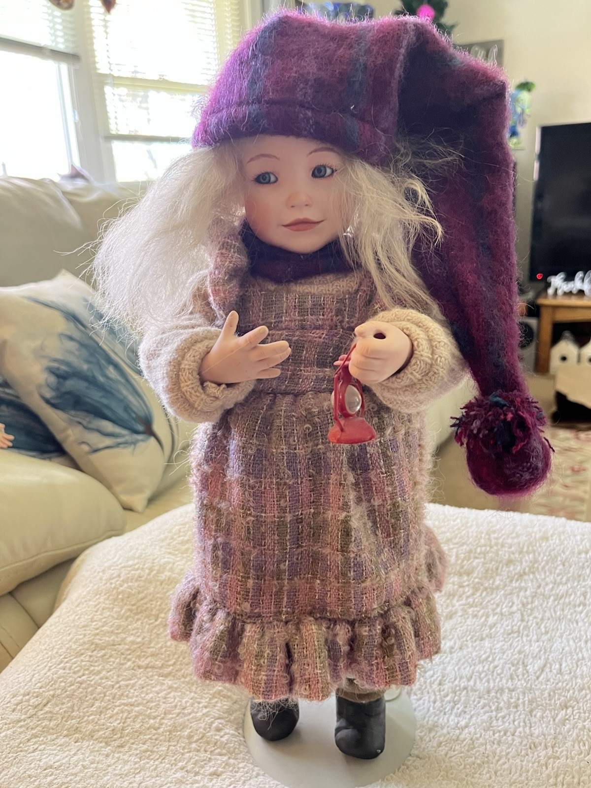 Yolanda Bello original. Zoe, mohair wig, wool clothing. Vintage one of a kind