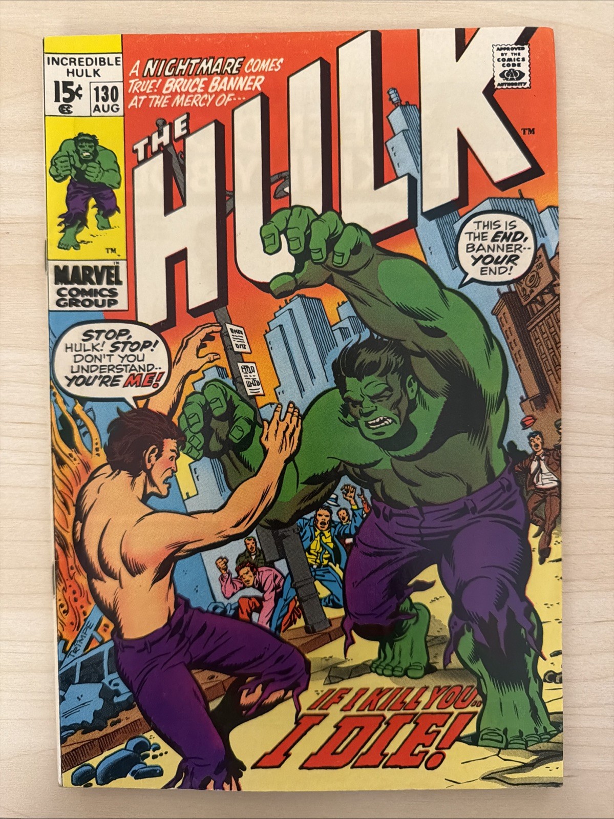 The Incredible Hulk #130 (Marvel Comics August 1970) - FN+