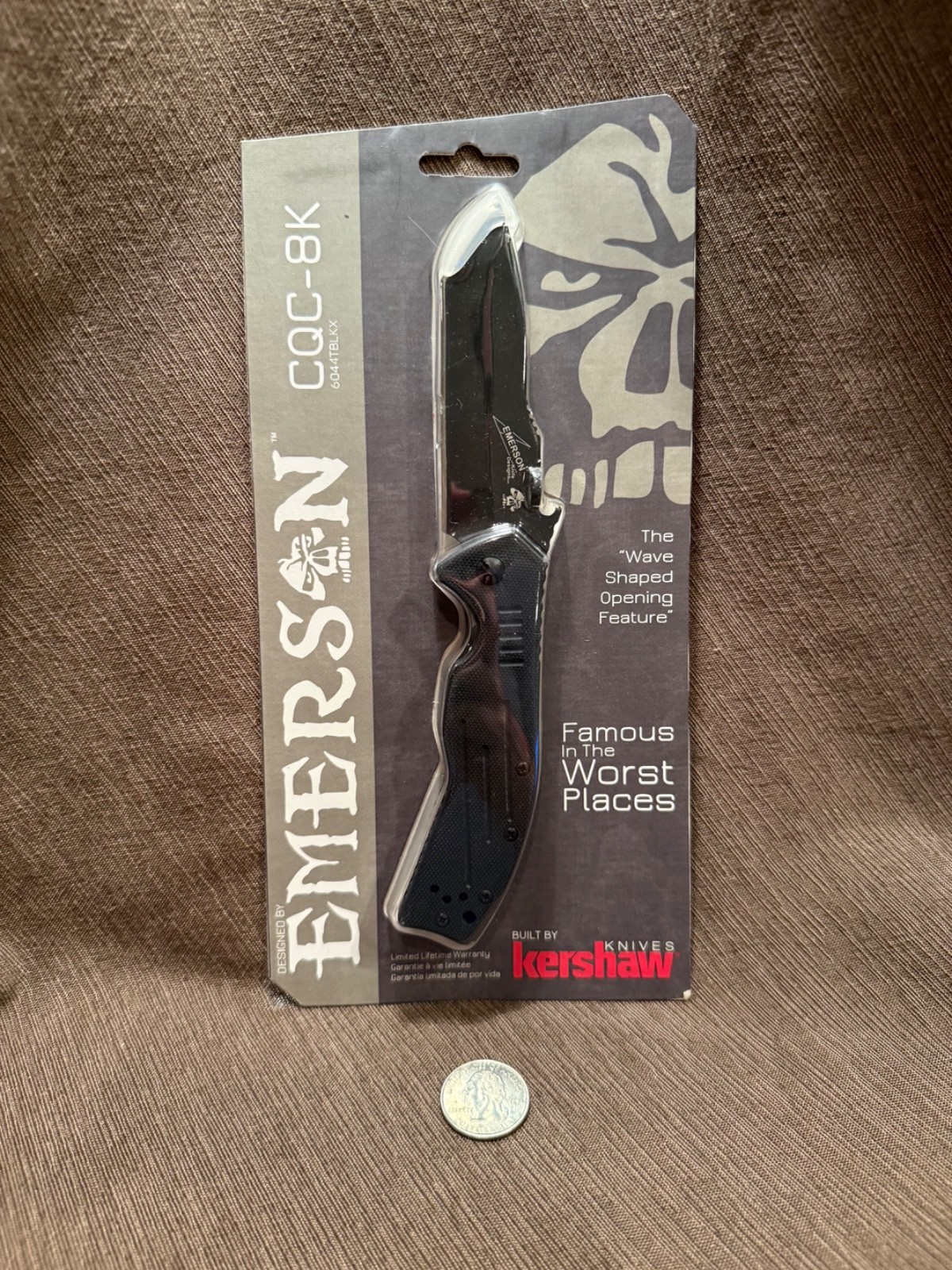 Kershaw Emerson CQC-8K 6044TBLKX Tanto Wave Opening Knife NIB Sealed Kershaw Emerson CQC-8K 6044TBLKX Tanto Wave Opening Knife NIB Sealed