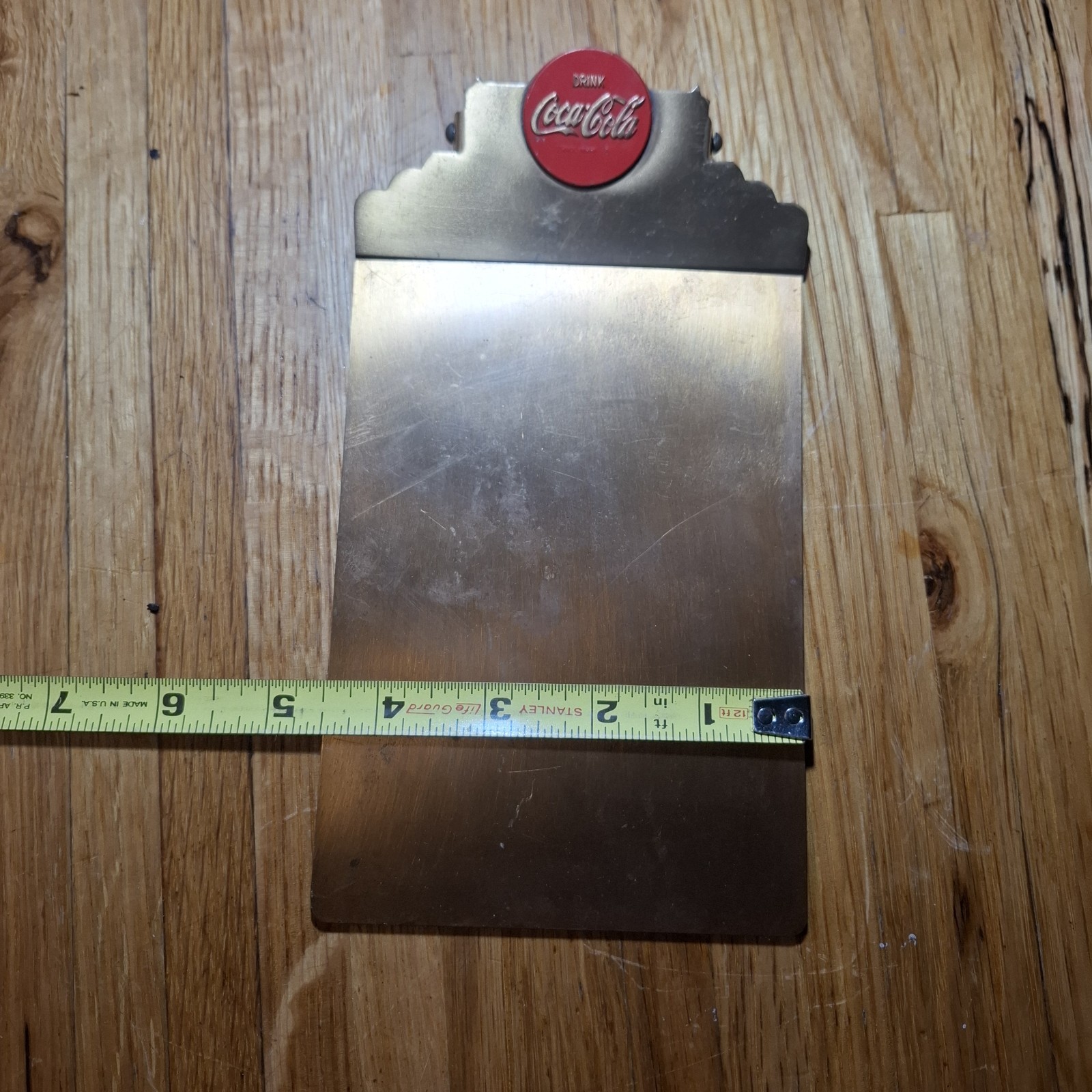 Very rare Vintage Solid Brass coca-Cola Advertising Paper Clipboard 