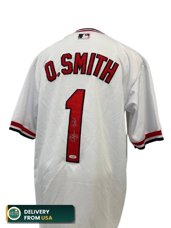 Baseball Jersey Autographed Signed Ozzie Smith #1 JSA COA