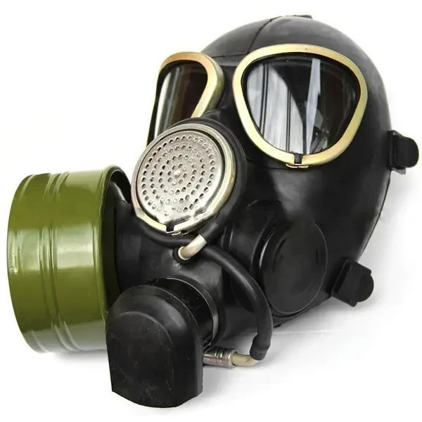 Vintage Soviet Military PMK2 Gas Mask Set Black Rubber Full Face Respirator USSR Vintage Soviet Military PMK2 Gas Mask Set Black Rubber Full Face Respirator USSR
