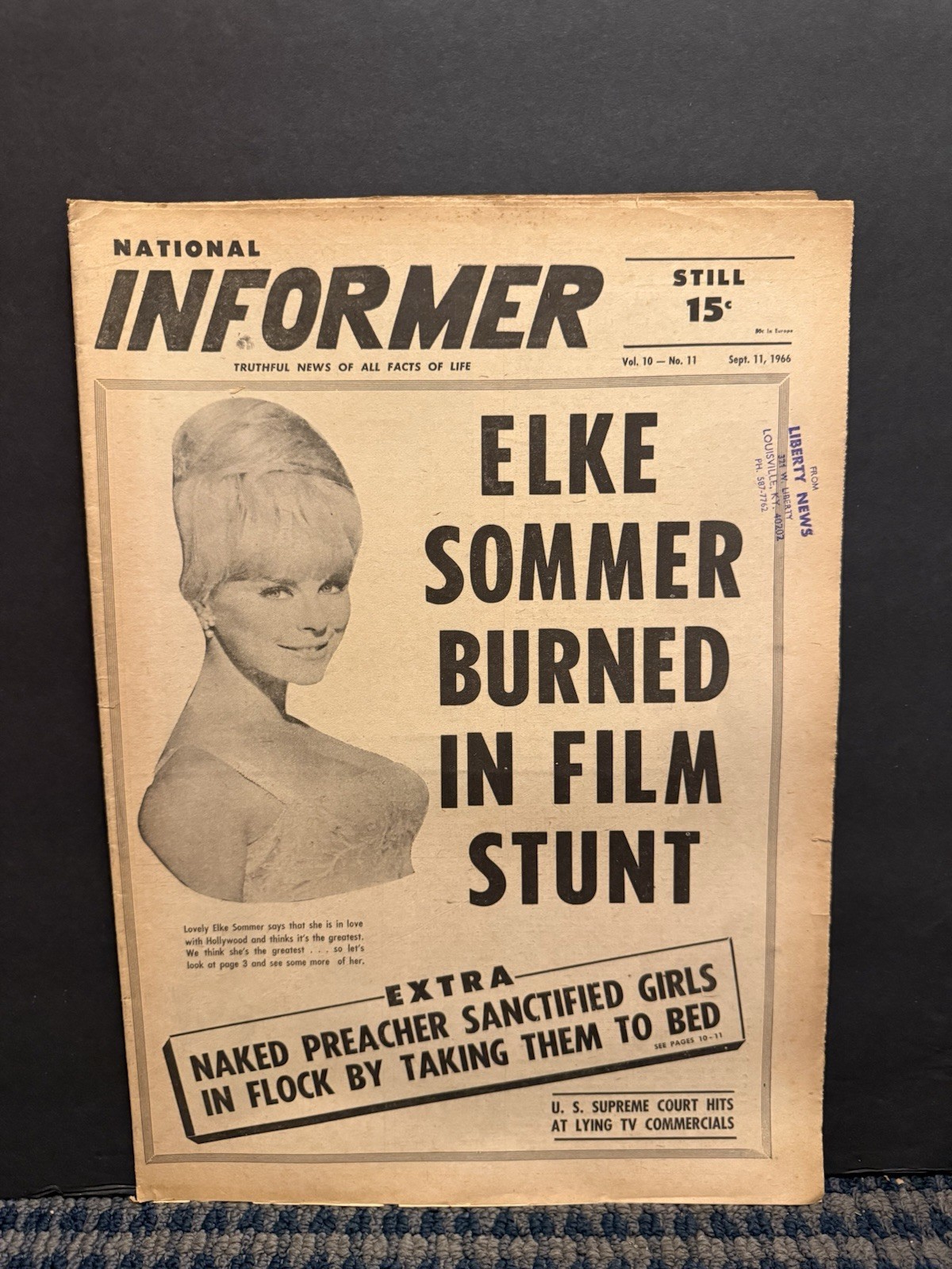 1966 Sept 11th National Informer Newspaper, Elke Sommer (VRN10F)