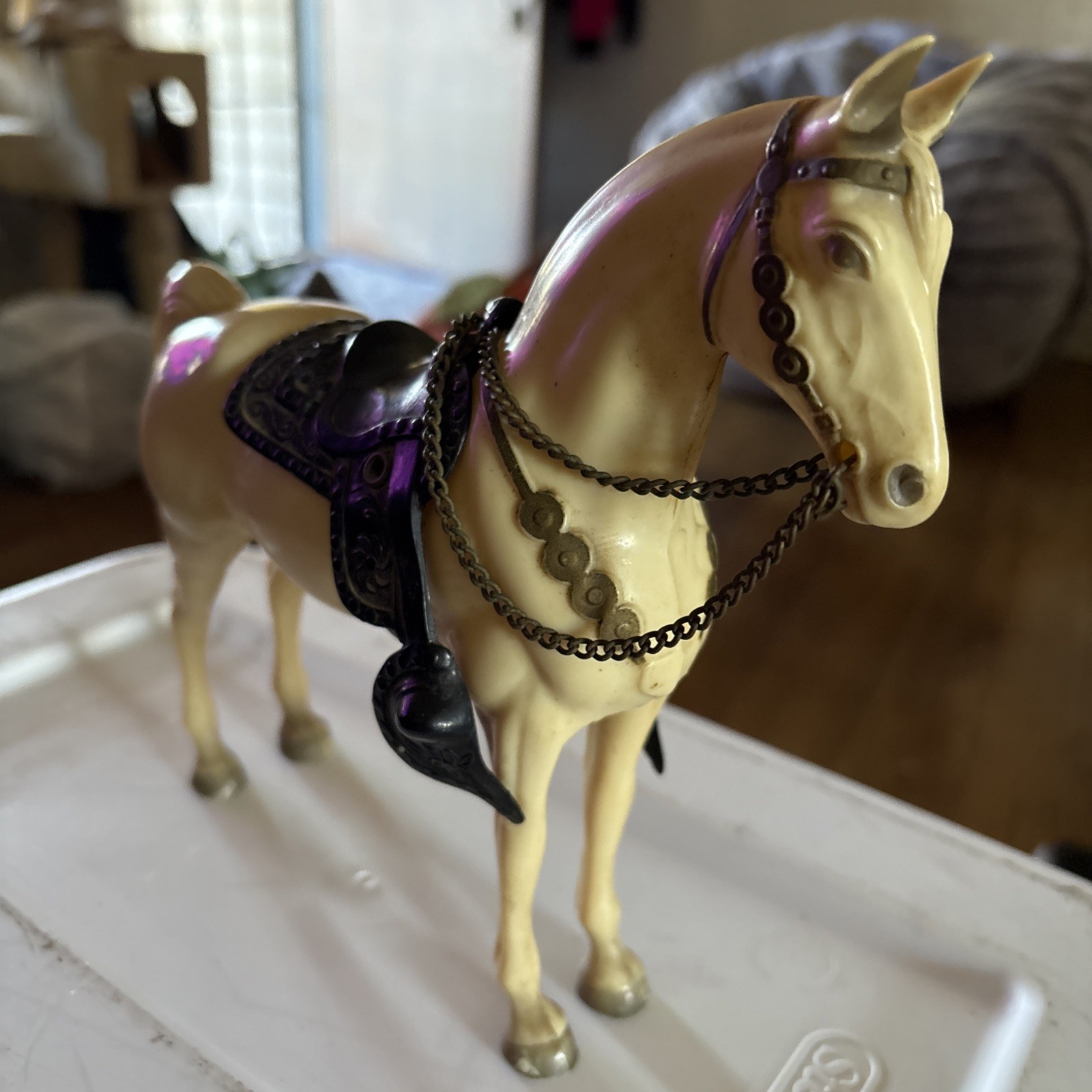 Vintage Breyer horse western Pony w/ saddle Chain Reins Classic Size 1950s #45