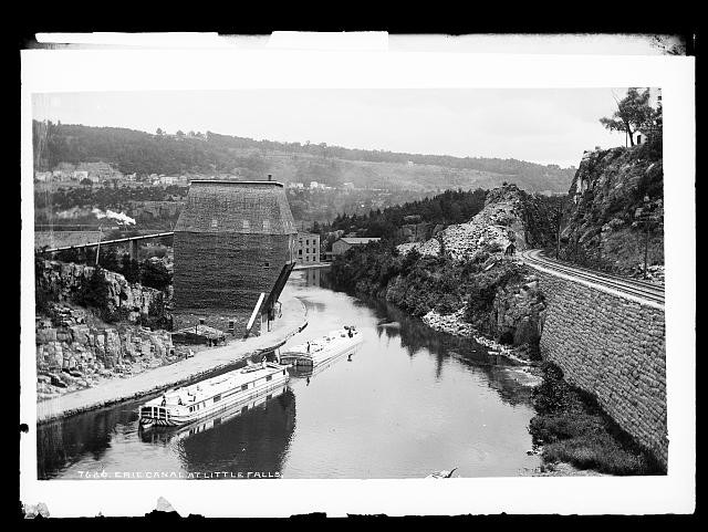 Photo:Erie Canal at Little Falls New York Canal Boats c1880-1897