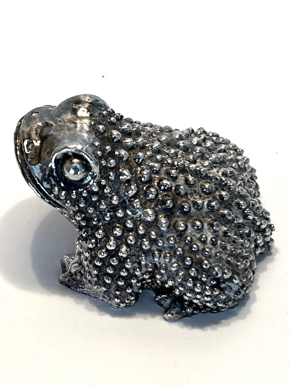 VINTAGE  STERLING  7.25 Oz WEIGHTED FROG / TOAD FIGURINE FROM  ISRAEL  RARE
