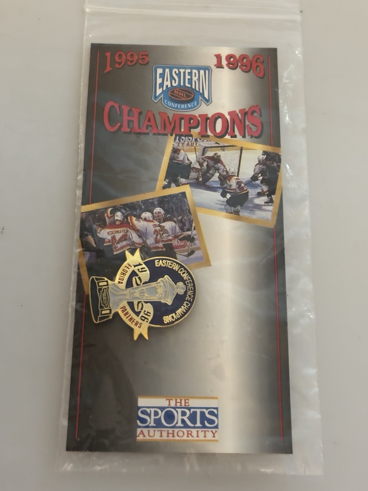 1995-96 Florida Panthers Giveaway Lapel Pin Eastern Conference Champs 3-15-97