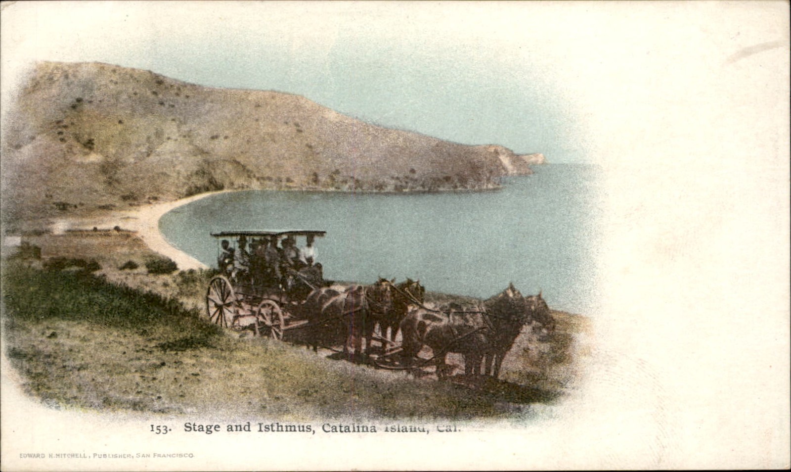 Catalina Island CA Stage and Isthmus c1900 Private Mailing Card bhn