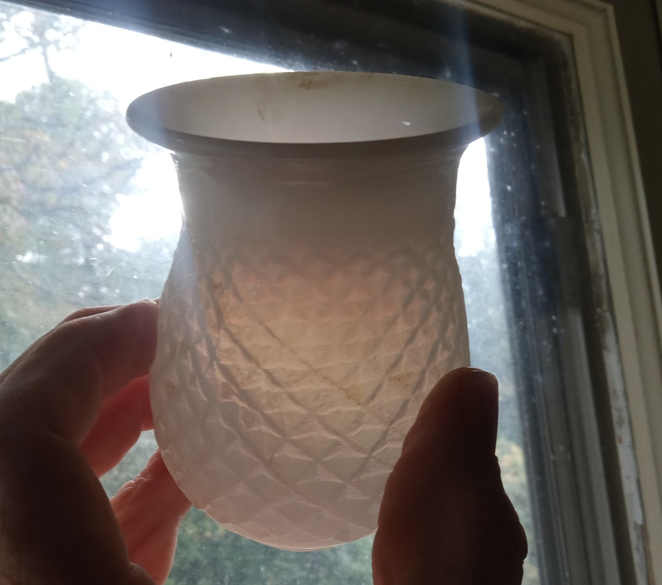 1880s WHITE OPAQUE GLASS CHRISTMAS FAIRY LIGHT DIAMOND QUILTED CANDLE LAMP 1880s WHITE OPAQUE GLASS CHRISTMAS FAIRY LIGHT DIAMOND QUILTED CANDLE LAMP