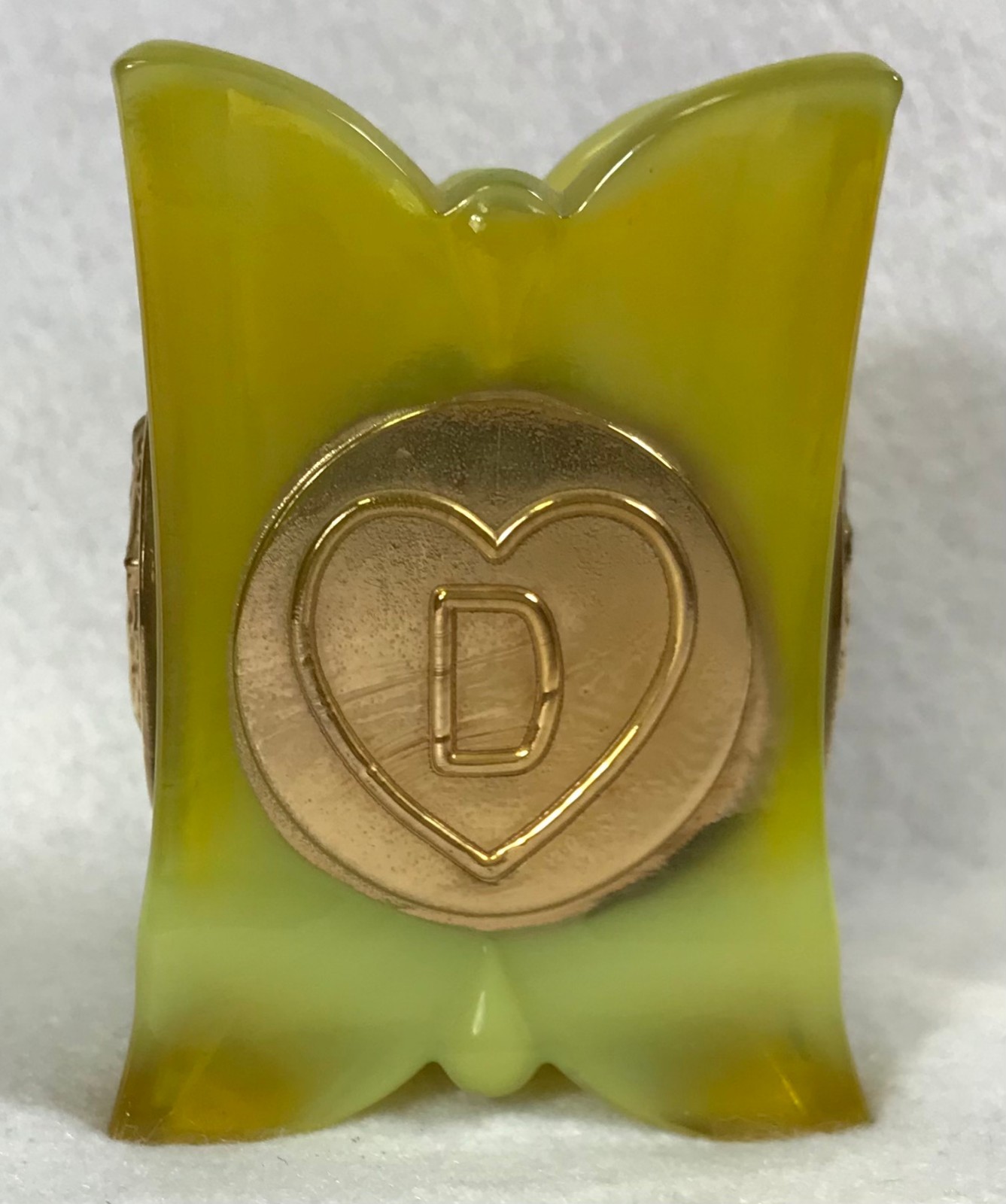Vintage Degenhart, Joe St. Clair Toothpick Holder, Lemon Cadmium Glass TPK-498