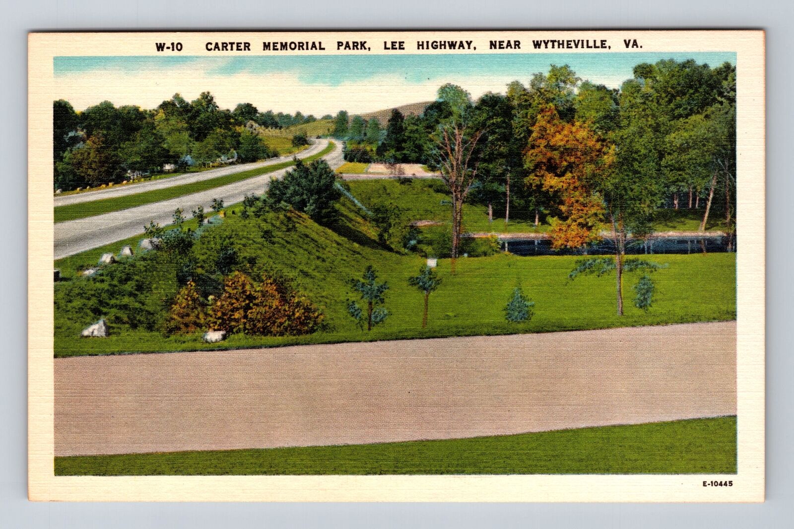 Wytheville VA-Virginia, Carter Memorial Park, Lee Highway, Vintage Postcard