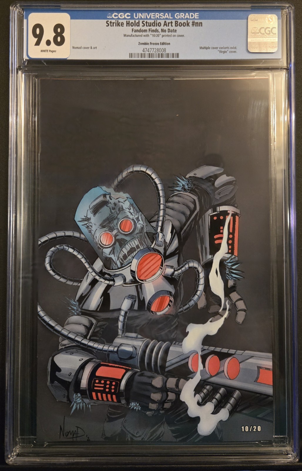Strike Hold Studio Zombie Freeze Art Book CGC 9.8 Virgin Variant 10/20 Nomad