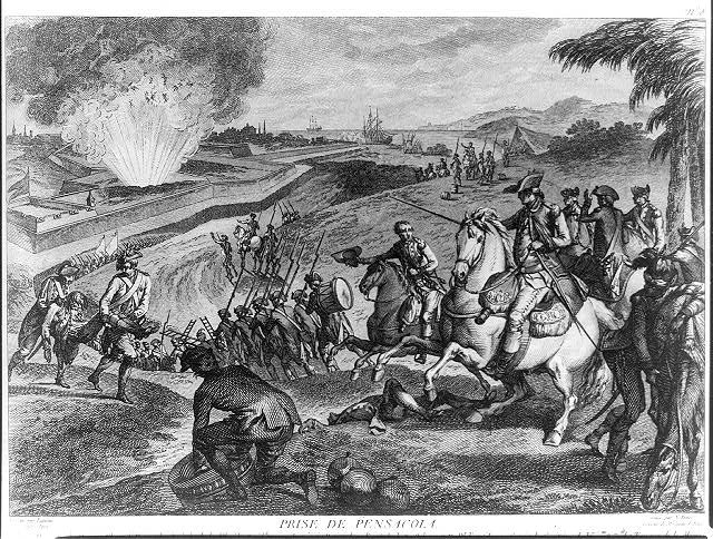 Pensacola Florida 1781 Spanish Capture of Pensacola Battle Scene Engraving