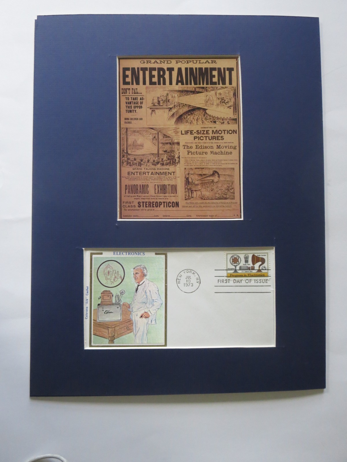 Inventor Thomas Edison introduces the motion picture camera   & First day Cover