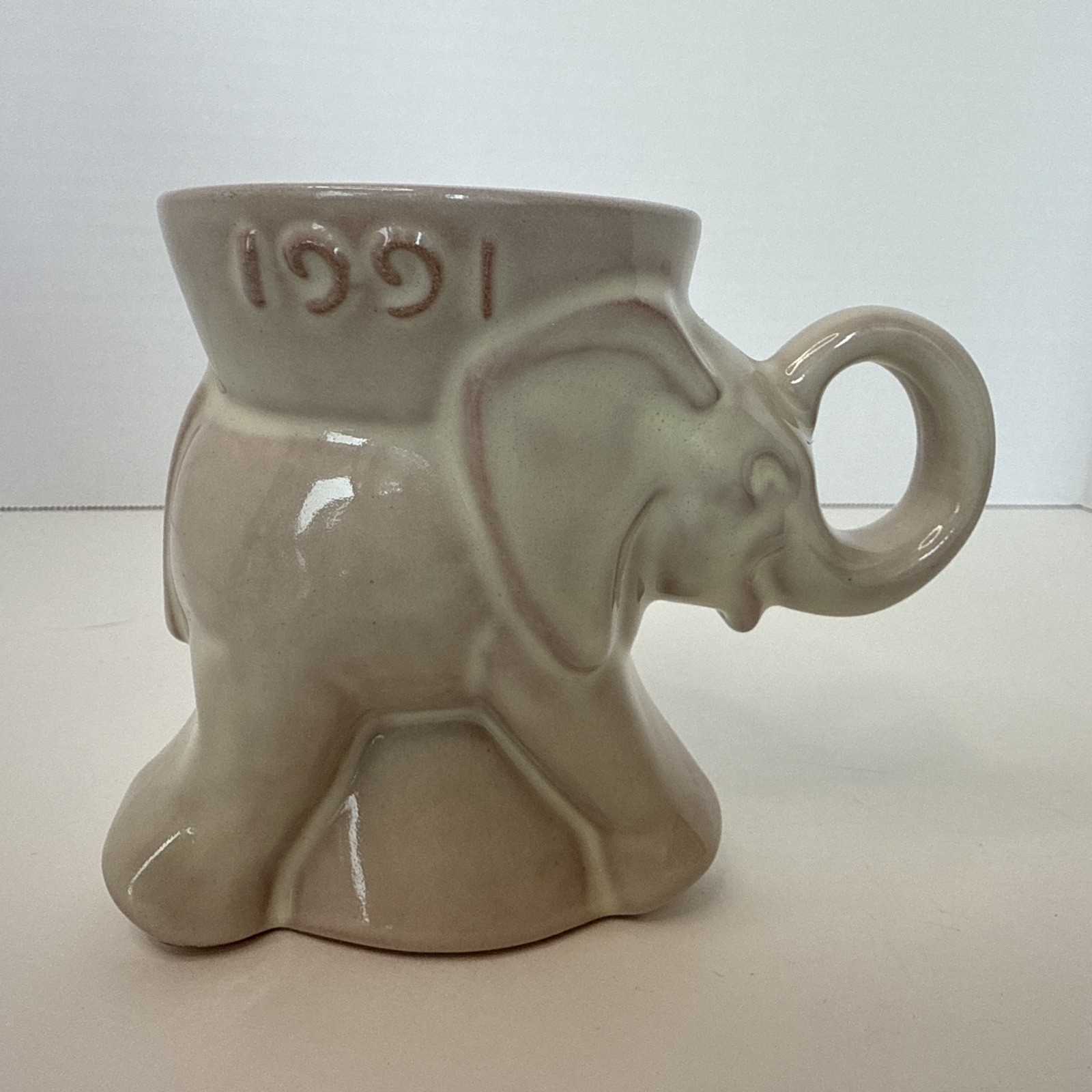 Frankoma GOP Republican Elephant Mug 1991 Pottery Vintage