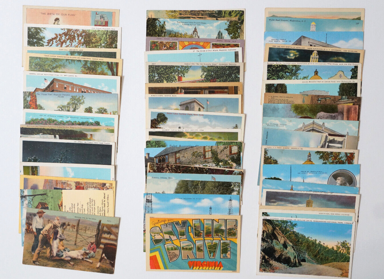 Vintage POSTCARD Lot 50 Unposted Standard Size USA 1907-1950 Old View Cards US