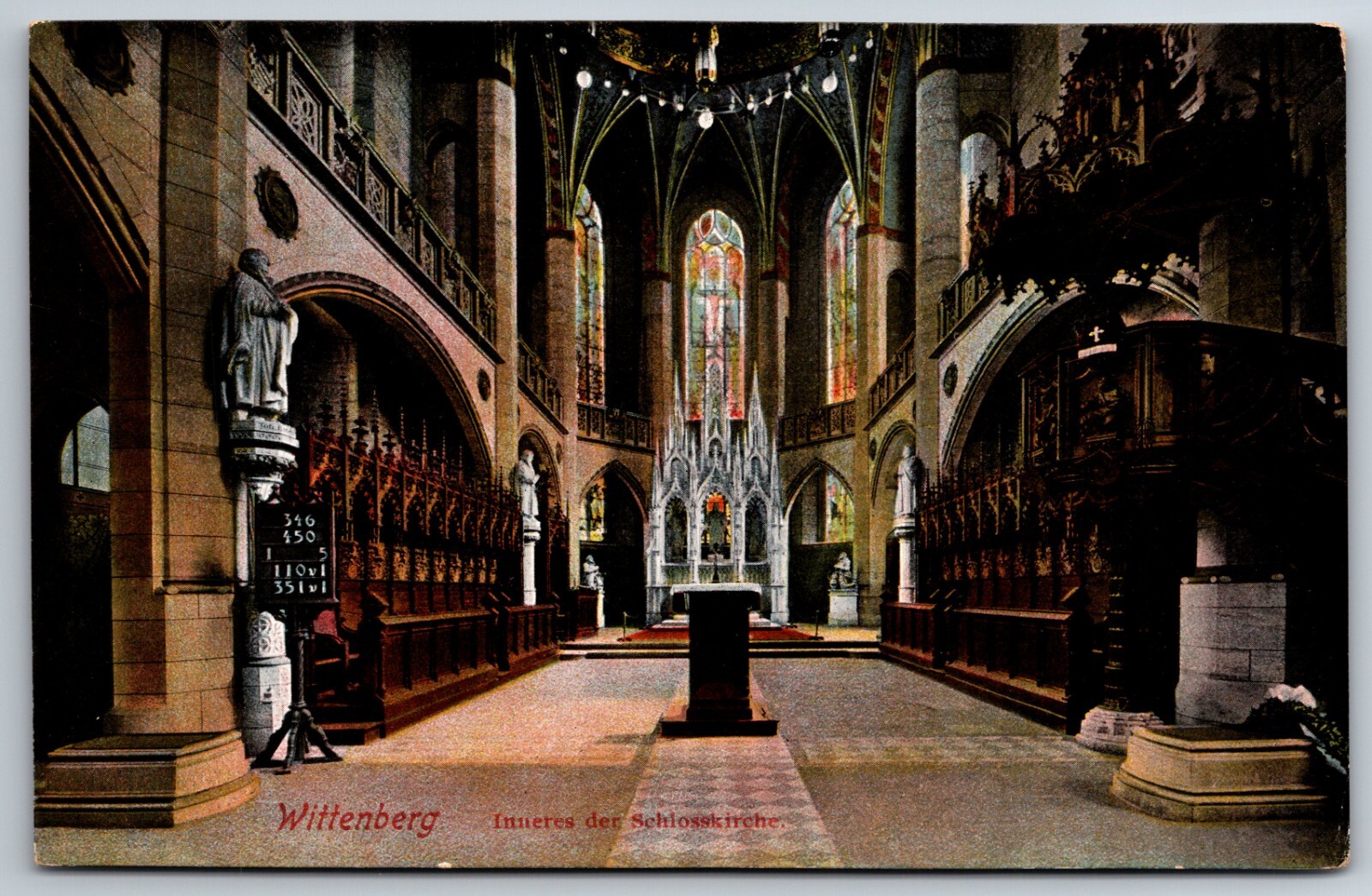 Wittenberg Inneres der Schlosskirche Germany Cathedral Interior Postcard