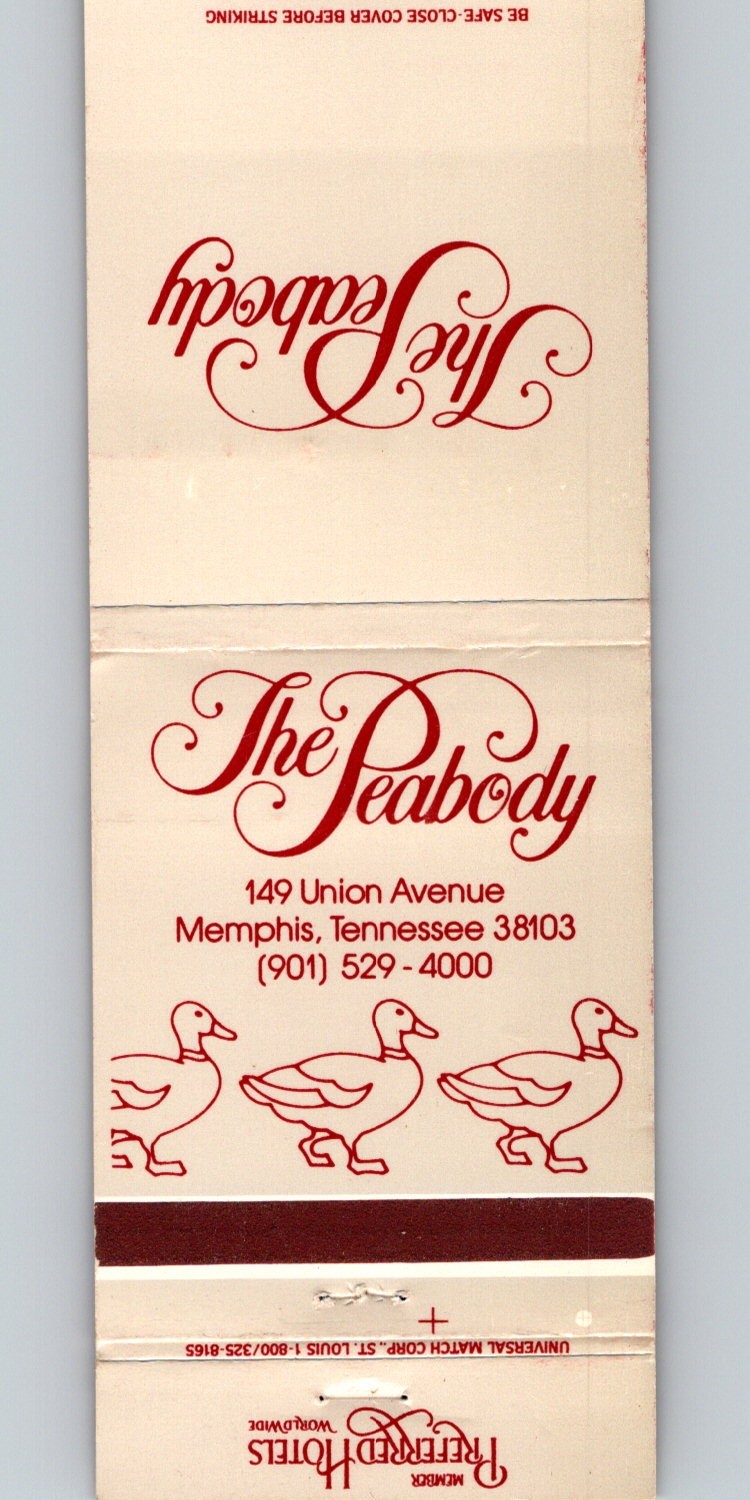 The Peabody Member Preferred Hotels Memphis TN Vintage Matchbook Cover TML2-2