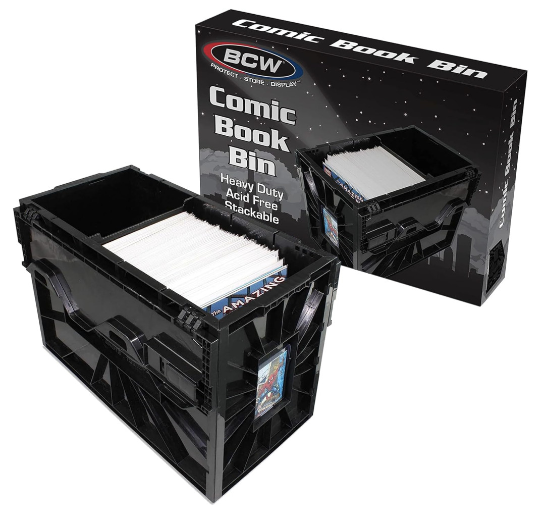 BCW Short Comic Book Bin Heavy Duty Stackable Plastic Box Holds 150 Bagged BCW'