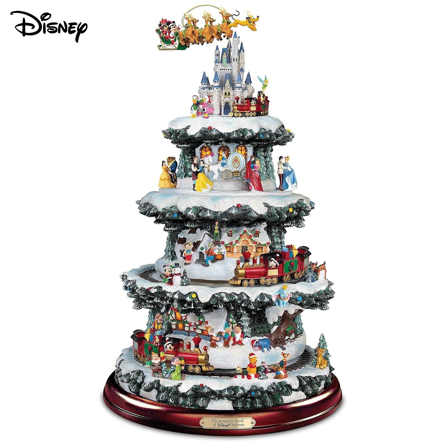 Bradford Exchange Disney Christmas Tree Village Decoration 75 Characters Musical