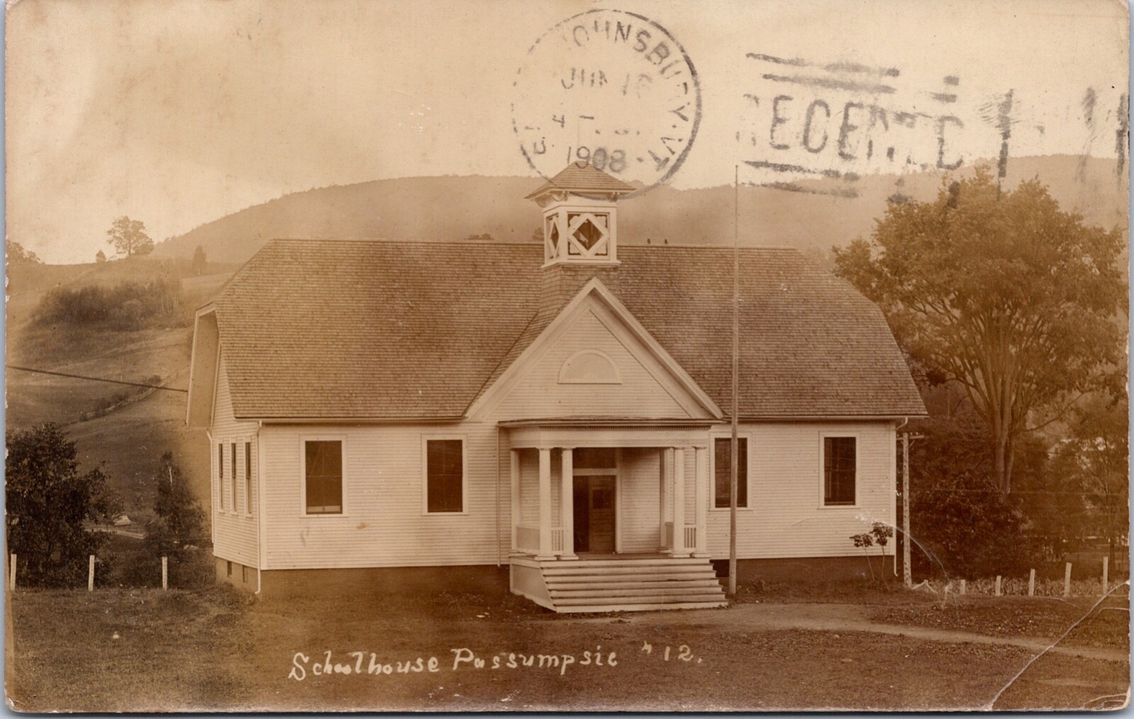 RPPC c1908 One Room School House   Passumpsic, Vermont